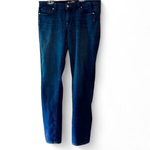 PAIGE PEG SKINNY ANKLE BLUE DENIM STRETCH JEANS SIZE 29 CLASSIC NEIUTRAL